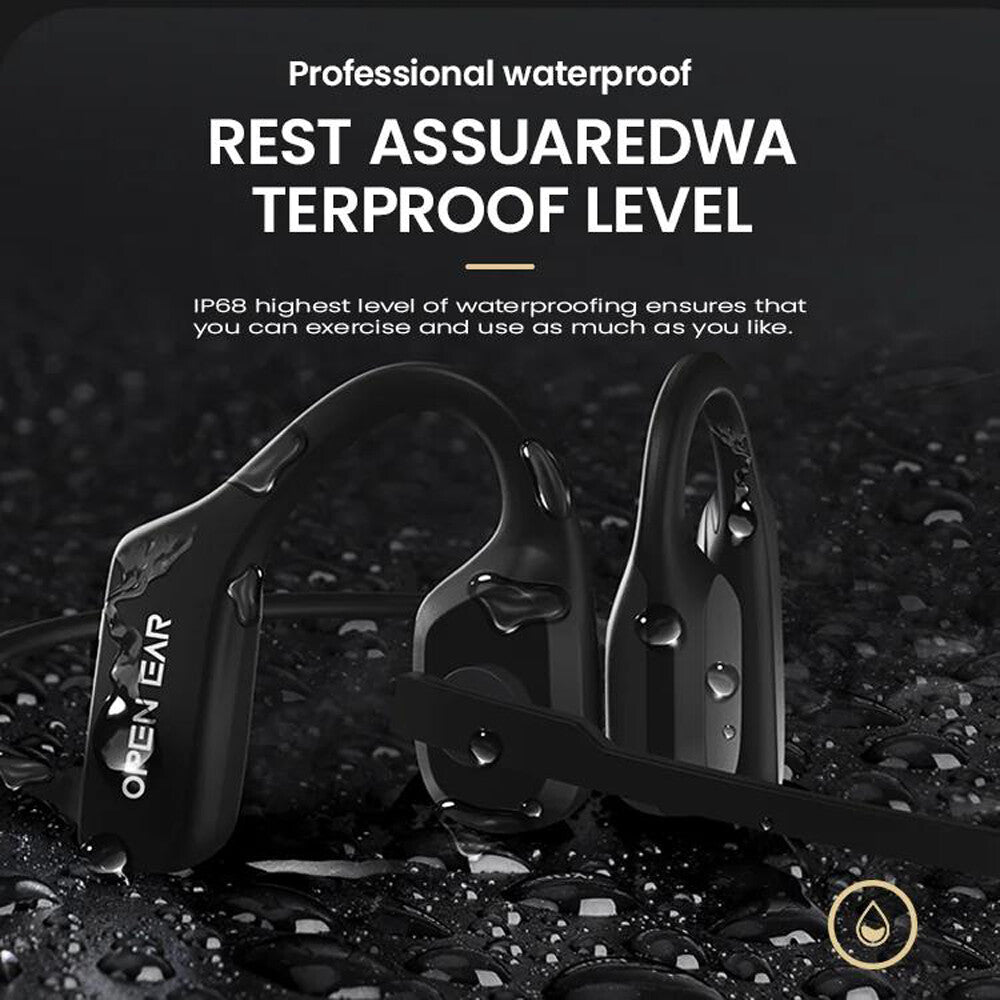 Bluetooth 5.3 Open Ear Wireless Headset with Dual Noise Cancelling Mic