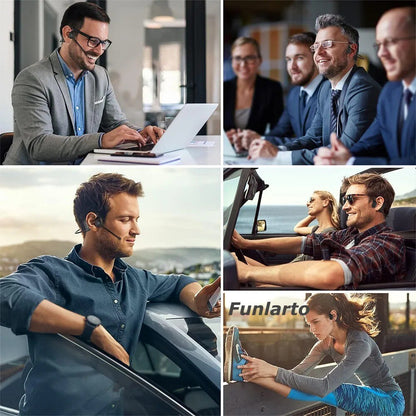 Bluetooth 5.3 Open Ear Wireless Headset with Dual Noise Cancelling Mic