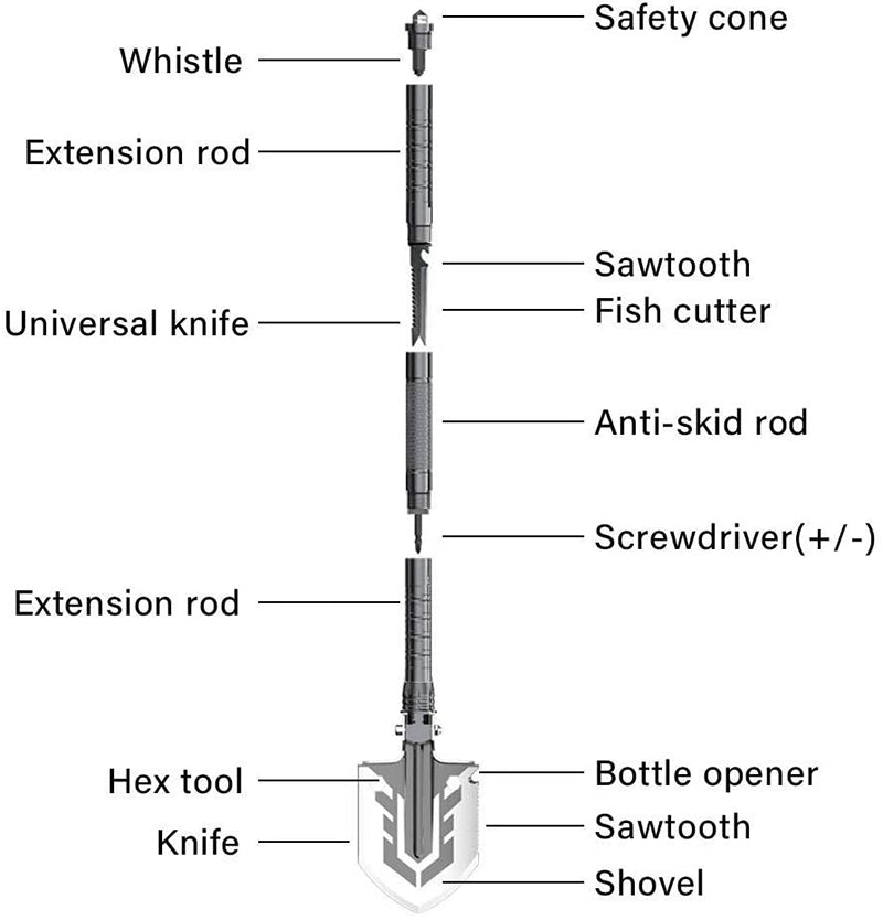 Outdoor Multi-Purpose Folding Shovel - for Camping Gardening