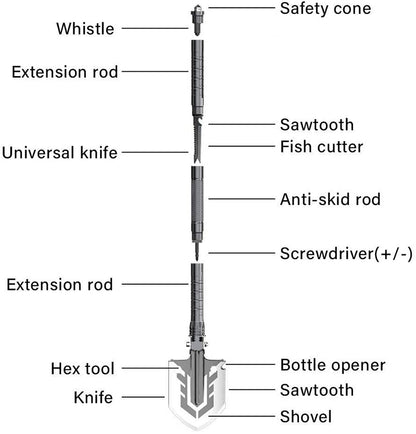 Outdoor Multi-Purpose Folding Shovel - for Camping Gardening