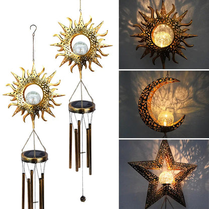 Solar Wind Chimes Outdoor Waterproof Copper Chimes Light