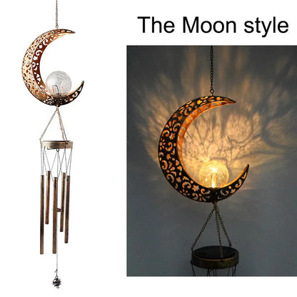 Solar Wind Chimes Outdoor Waterproof Copper Chimes Light