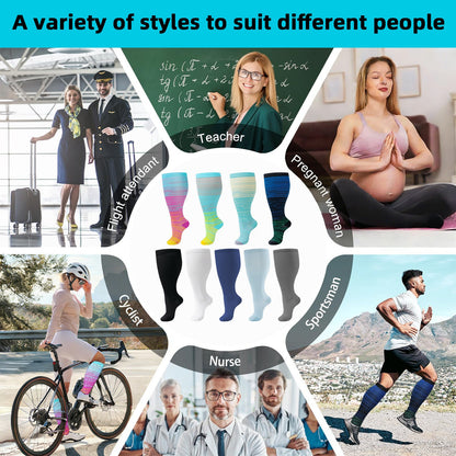 Plus Size Compression Socks 20-30 Mmhg for Men and Women Wide Calf 2XL