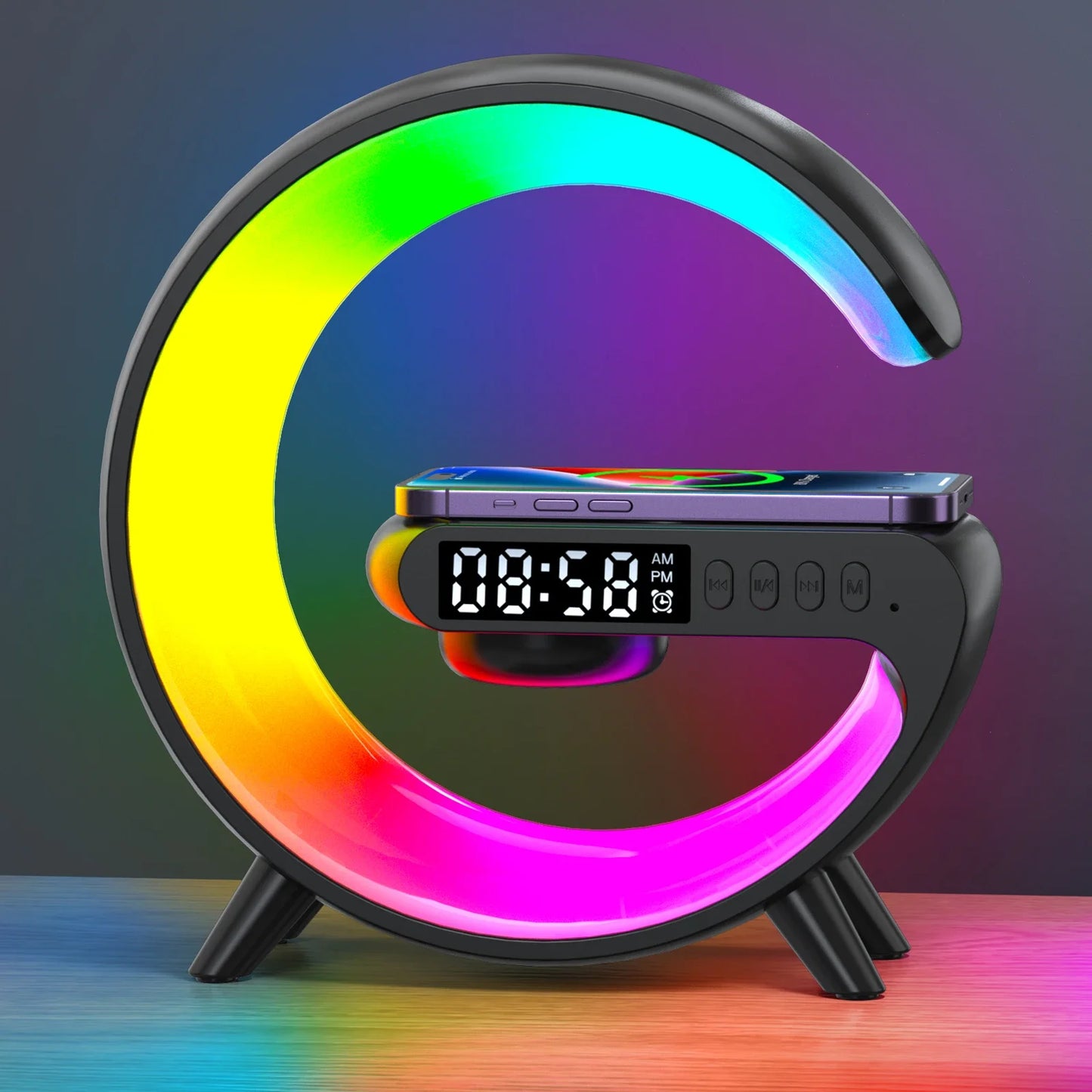 Wireless Charger Pad & Bluetooth Speaker with RGB Light