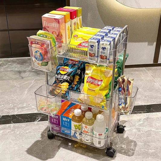 Acrylic Rolling Cart: Multi-Layer Bathroom & Makeup Organizer
