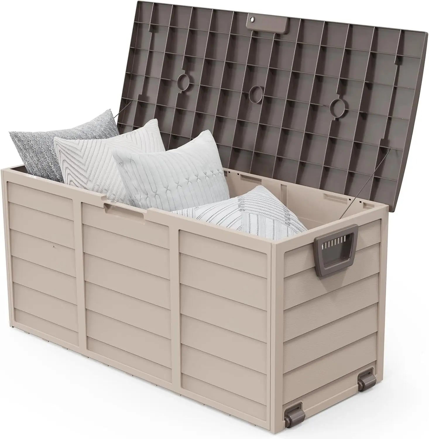75 Gallon Lockable Outdoor Storage Box with Wheels & Lid