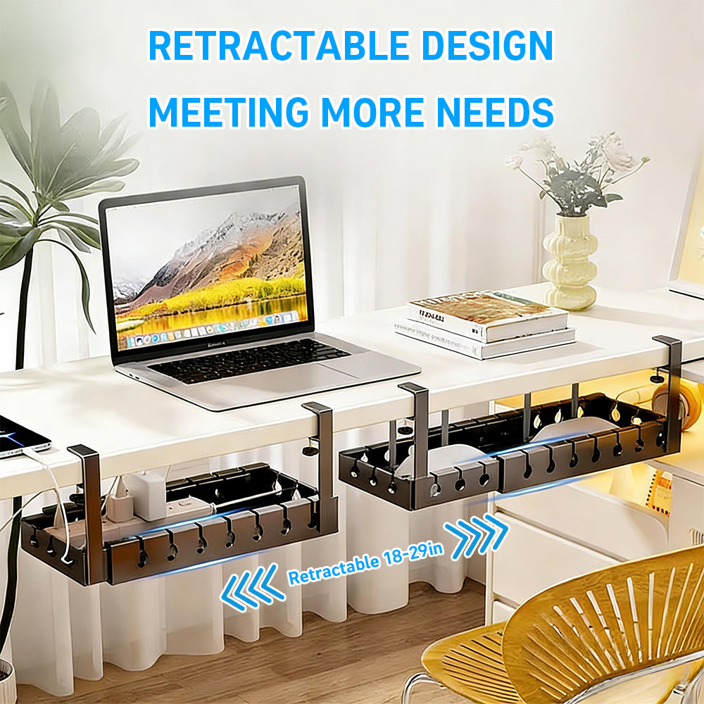 Cable Management Tray: No-Drill Under Desk Organizer