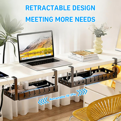 Cable Management Tray: No-Drill Under Desk Organizer