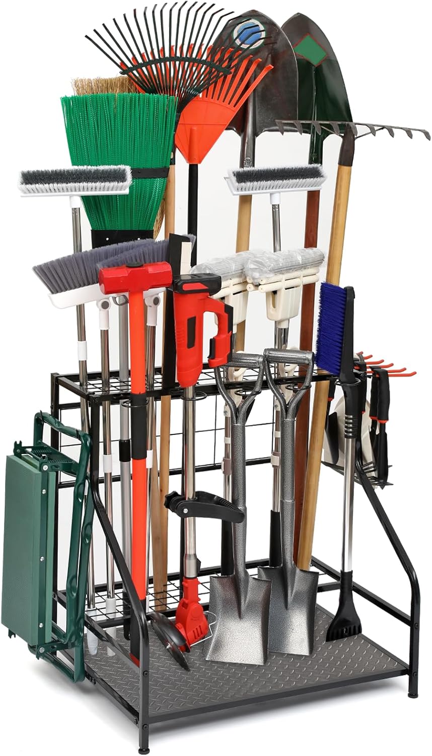 Garden Tool Organizer Rack - Holds 58 Tools, Rust Resistant