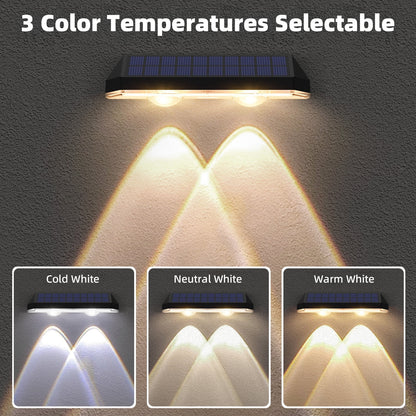 Solar Fence Lights Outdoor - IP65 Waterproof, 3 Modes, 6 Pack