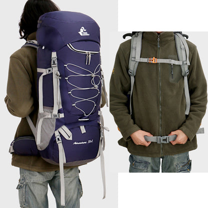 75L Camping Backpack with Rain Cover & Hydration Outlet