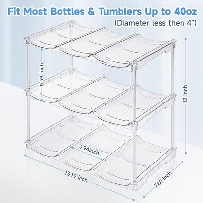 Stackable Water Bottle Organizer - Space Saver for Kitchen