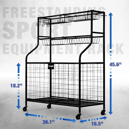 Sports Equipment Organizer - Steel Ball Storage Cart
