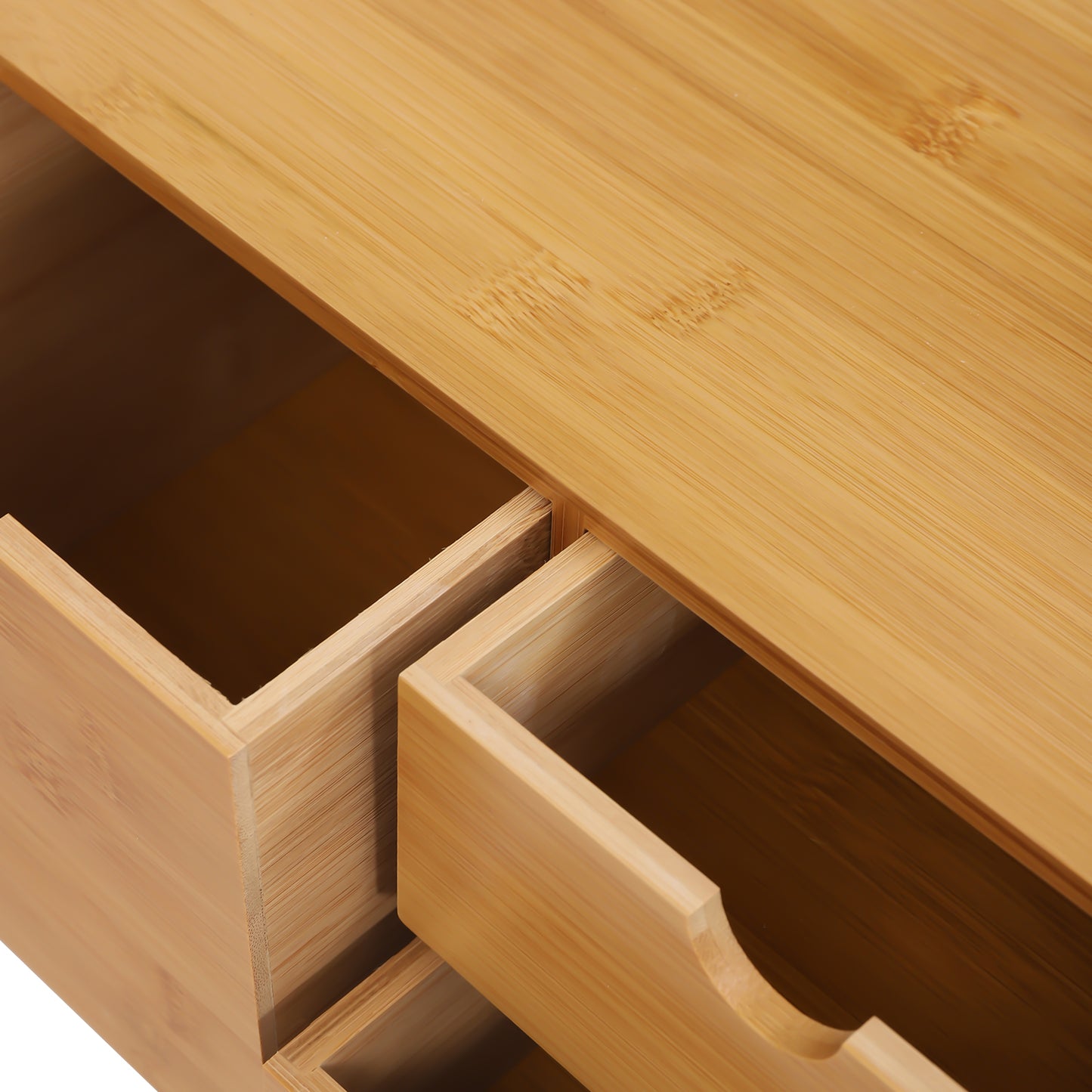 Bamboo Desk Organizer with Drawers - No Assembly Needed