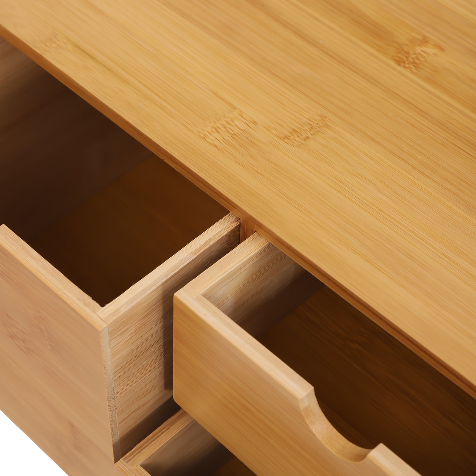 Bamboo Desk Organizer with Drawers - No Assembly Needed