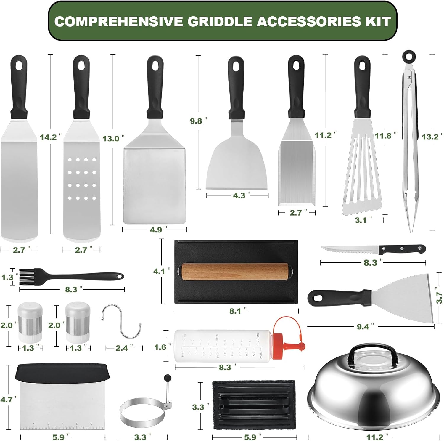 Griddle Accessories Kit 35-Piece - Ultimate BBQ Tool Set