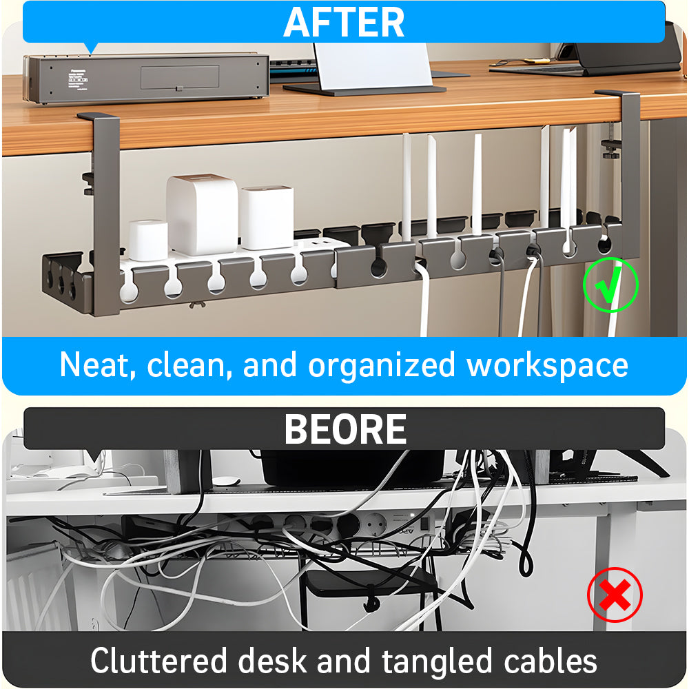 Cable Management Tray: No-Drill Under Desk Organizer