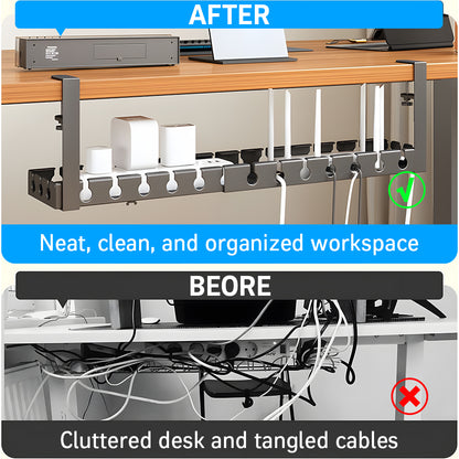 Cable Management Tray: No-Drill Under Desk Organizer