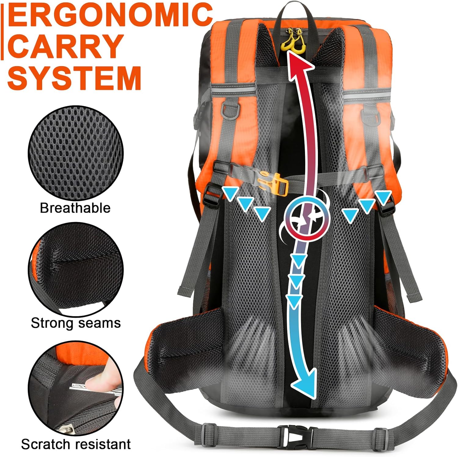Lightweight 50L Hiking Backpack - Waterproof & Ergonomic Design