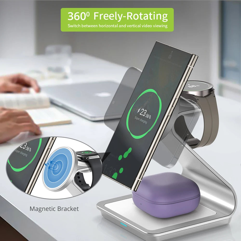 3-in-1 Fast Wireless Charger for Samsung Galaxy & Watch