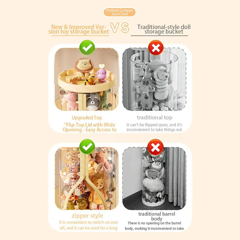 Transparent Doll Storage Box with Lid - Perfect for Toys & Decor