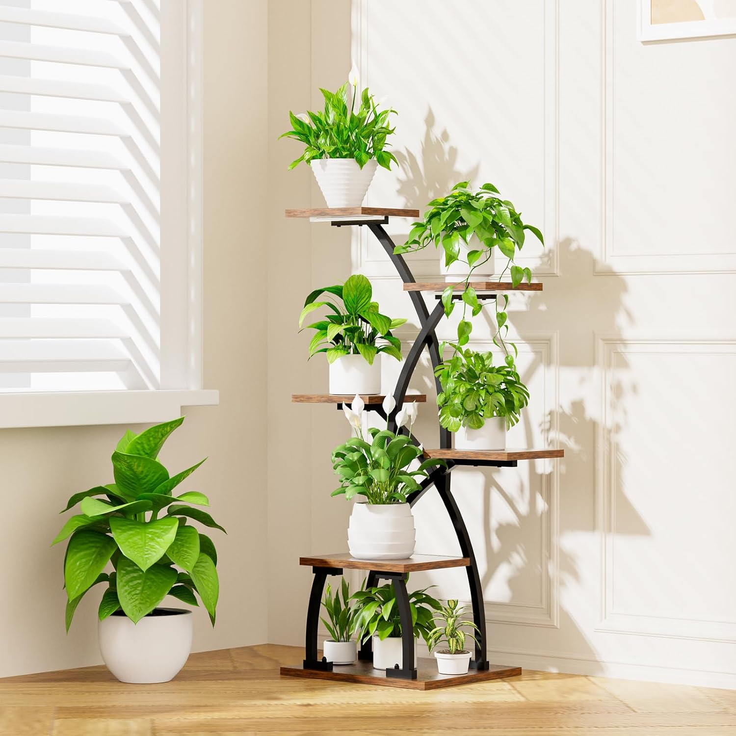 Metal Plant Stand with Grow Lights - Perfect for Green Corners