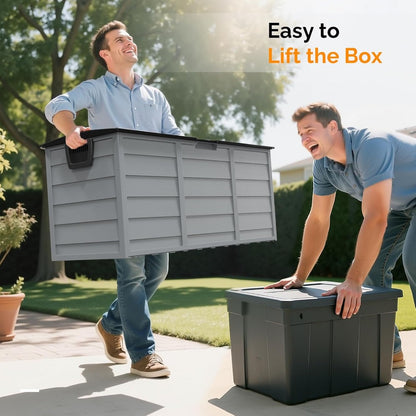 75 Gallon Lockable Outdoor Storage Box with Wheels & Lid
