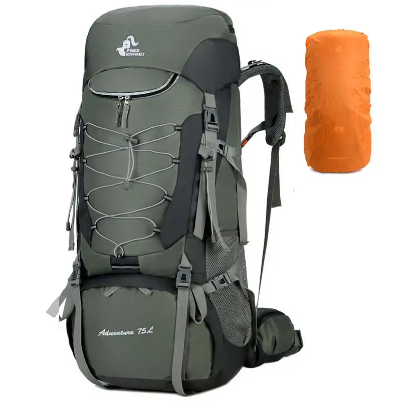 75L Camping Backpack with Rain Cover & Hydration Outlet
