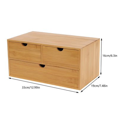 Bamboo Desk Organizer with Drawers - No Assembly Needed