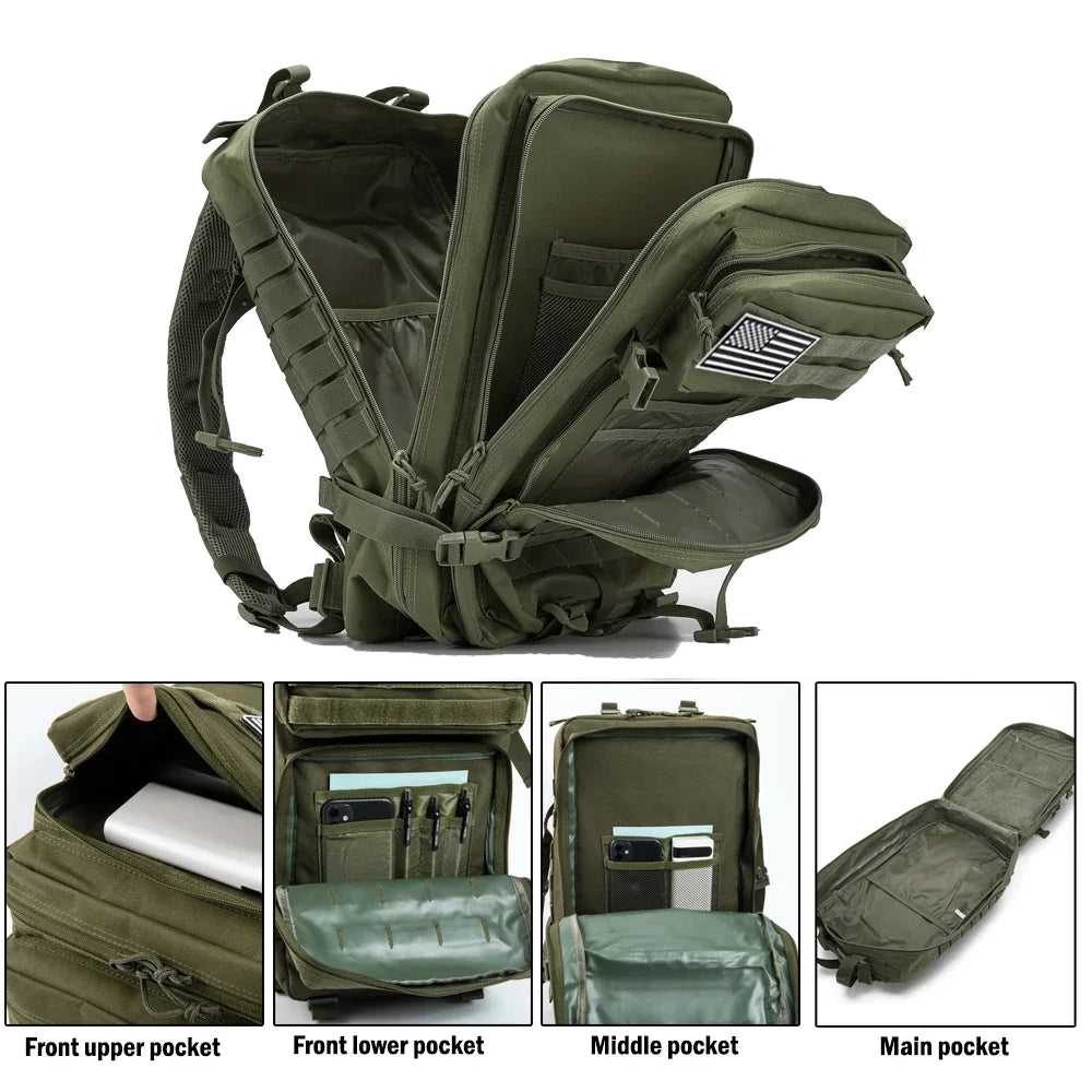 45L Tactical Backpack - Large Outdoor Hiking & Camping Gear
