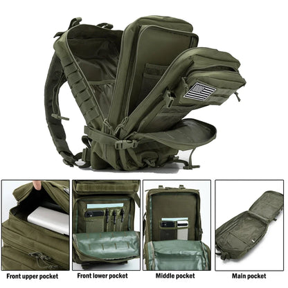 45L Tactical Backpack - Large Outdoor Hiking & Camping Gear