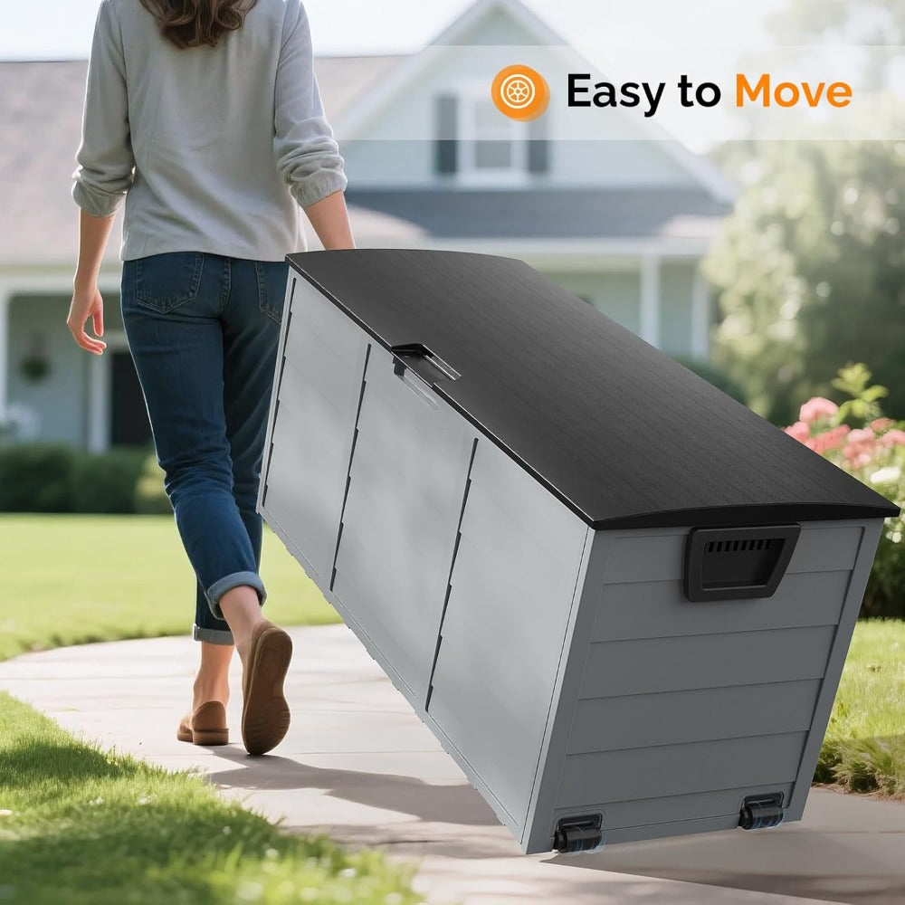 75 Gallon Lockable Outdoor Storage Box with Wheels & Lid