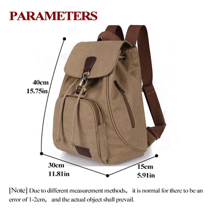 Women Canvas Backpack - Trendy Retro for College Travel Outdoor