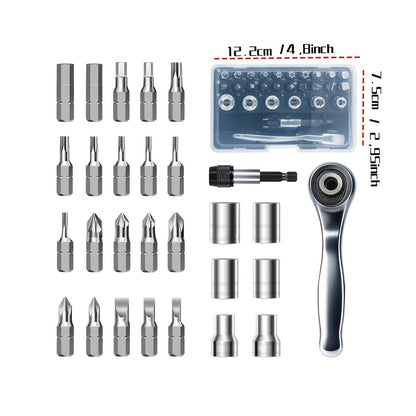 VMAN Right-Angle Ratchet: 72-Tooth Compact Screwdriver Set