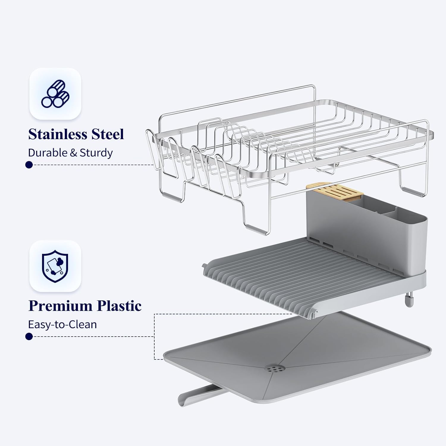 Extendable Dish Drying Rack - Anti-Rust, Multifunctional Design
