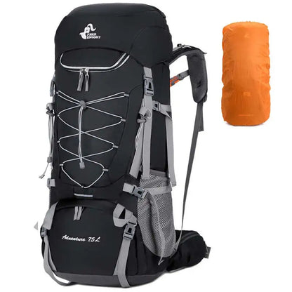 75L Camping Backpack with Rain Cover & Hydration Outlet