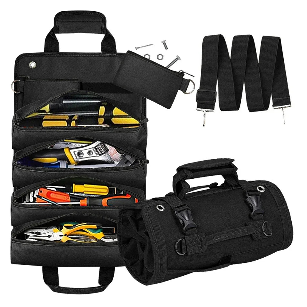 Portable Heavy-Duty Tool Bag with Detachable Pouch