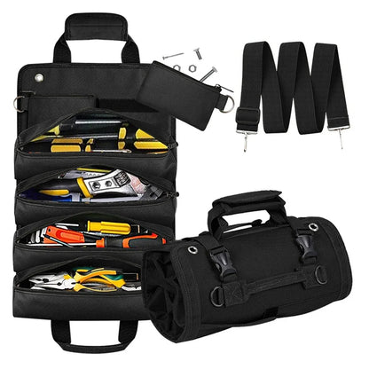 Portable Heavy-Duty Tool Bag with Detachable Pouch