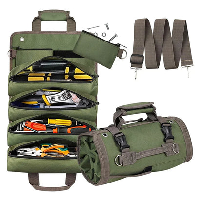 Portable Heavy-Duty Tool Bag with Detachable Pouch