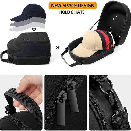 Baseball Hat Travel Case - Hard Shell Cap Carrier Bag