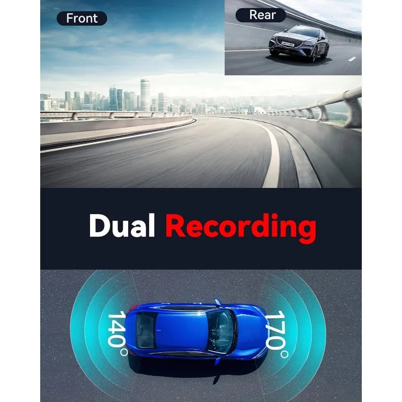  Dual Dash Cam 4K Front / 2.5K Rear with 64GB & WiFi GPS