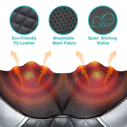 Neck & Back Massager - Shiatsu Kneading with Heat Relief