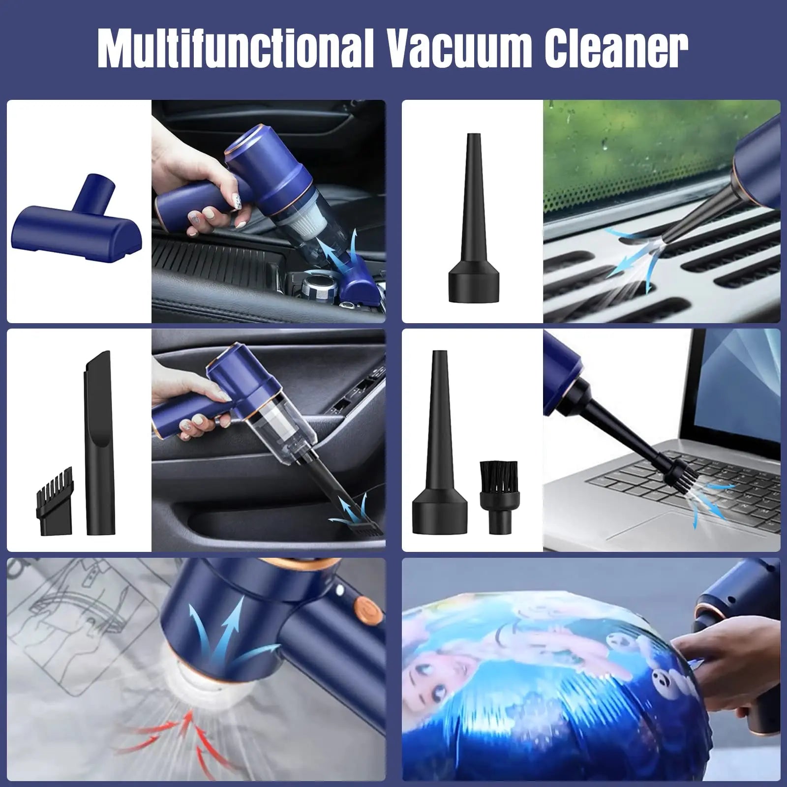 Wireless Car Vacuum Cleaner - Mini Handheld Strong Suction