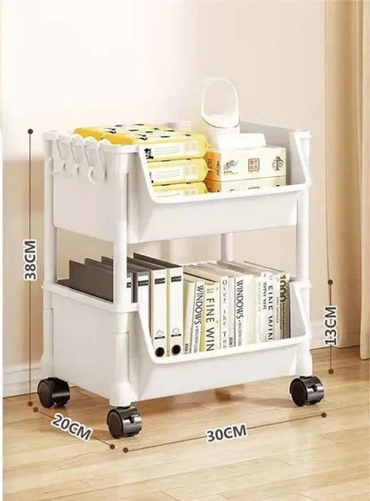 Narrow Slit Trolley Bookshelf - Corner Organizer for Bathroom Living Room