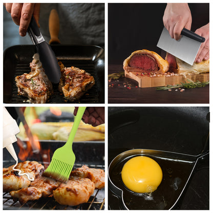 Stainless Steel Grill Tool Set - 15-Piece for Blackstone & Camping