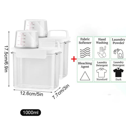Airtight Laundry Detergent Dispenser - 1100/1800/2300ml Storage