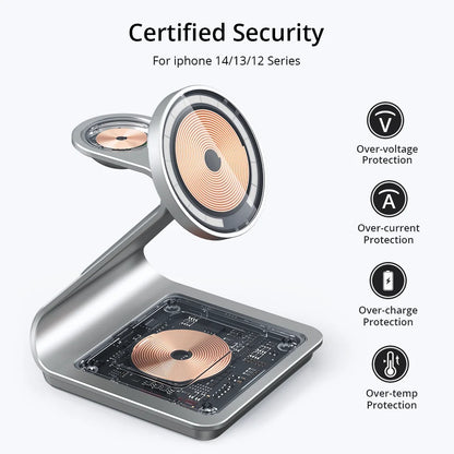 Magnetic 3-in-1 Charger for iPhone 15/14/13/12 & Apple Watch