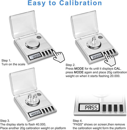 Milligram Scale 50g/0.001g - Precision Jewelry & Gem Scale
