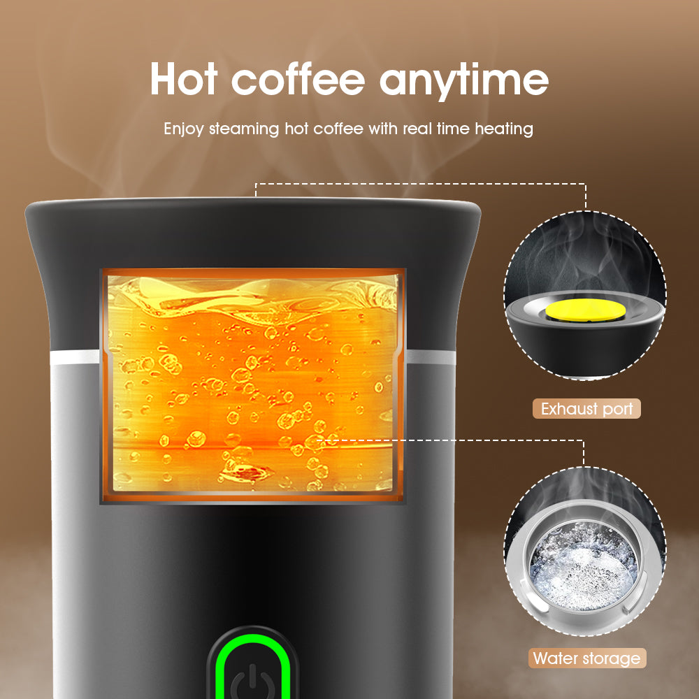 USB Portable Espresso Machine - 3-in-1 Capsule & Ground Coffee