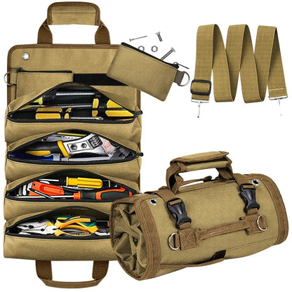 Portable Heavy-Duty Tool Bag with Detachable Pouch